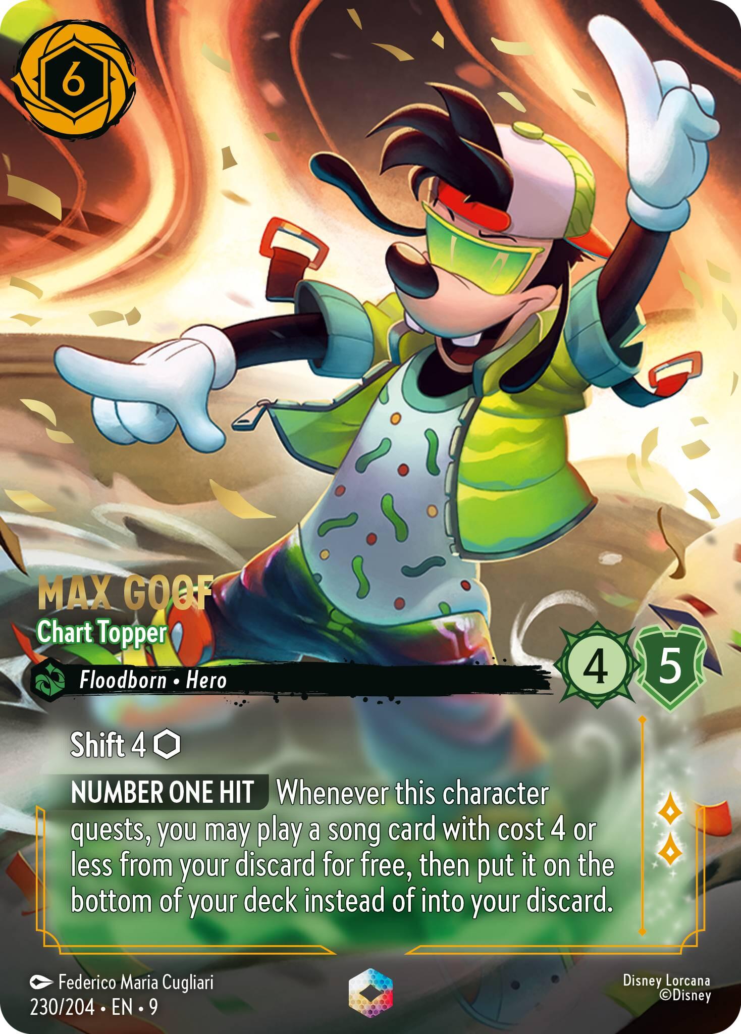 Max Goof - Chart Topper (Enchanted) (230/204) [Fabled] Lorcana Single Disney | Red Claw Gaming