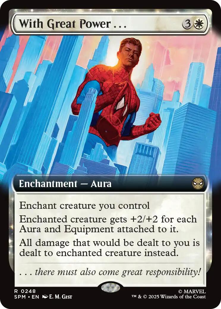With Great Power... (Extended Art) [Marvel's Spider-Man] MTG Single Magic: The Gathering | Red Claw Gaming