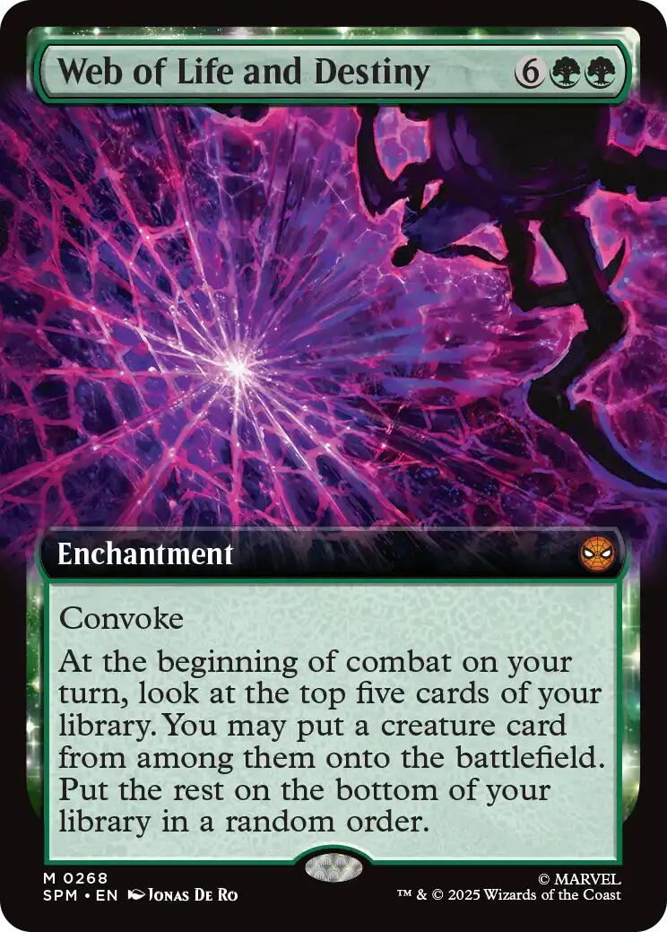 Web of Life and Destiny (Extended Art) [Marvel's Spider-Man] MTG Single Magic: The Gathering | Red Claw Gaming
