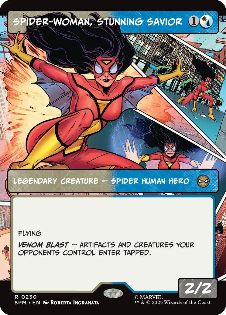 Spider-Woman, Stunning Savior (Borderless) [Marvel's Spider-Man] MTG Single Magic: The Gathering | Red Claw Gaming