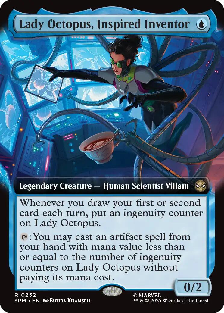 Lady Octopus, Inspired Inventor (Extended Art) [Marvel's Spider-Man] MTG Single Magic: The Gathering | Red Claw Gaming