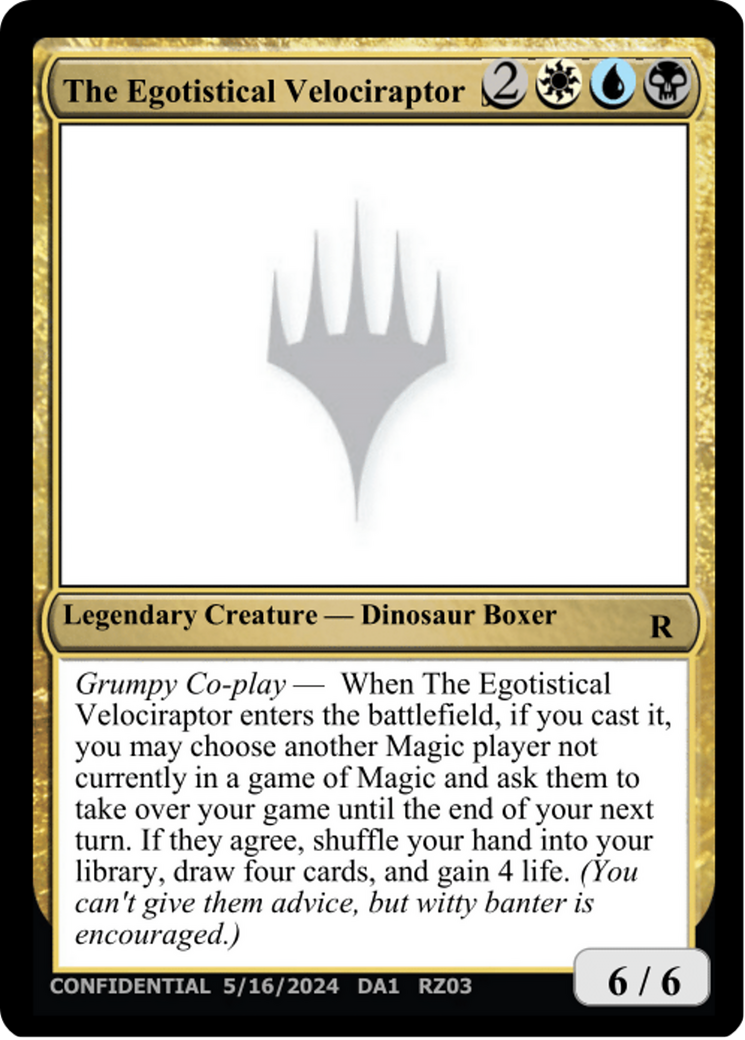 The Egotistical Velociraptor [Mystery Booster 2 Playtest Cards] MTG Single Magic: The Gathering | Red Claw Gaming
