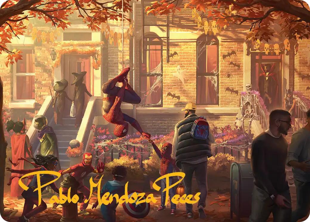Friendly Neighborhood Art Card (Gold-Stamped Signature) [Marvel's Spider-Man Art Series] MTG Single Magic: The Gathering | Red Claw Gaming