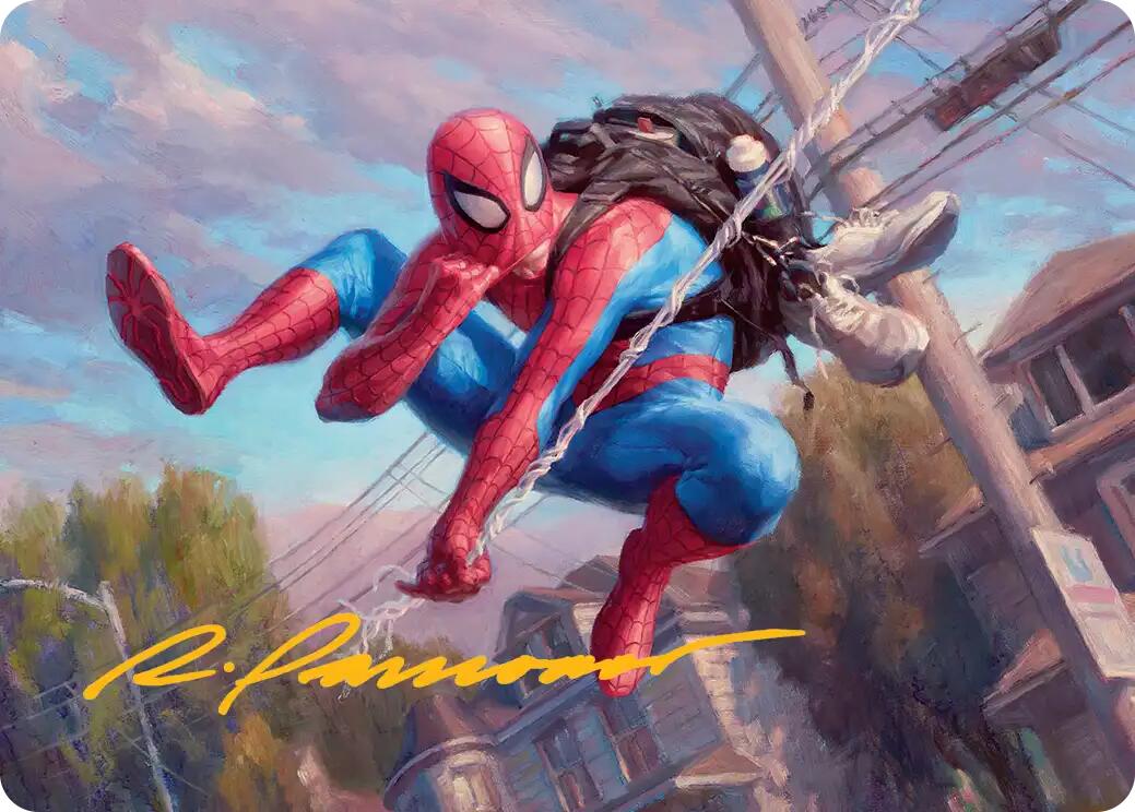 Spider-Man, Web-Slinger Art Card (Gold-Stamped Signature) [Marvel's Spider-Man Art Series] MTG Single Magic: The Gathering | Red Claw Gaming