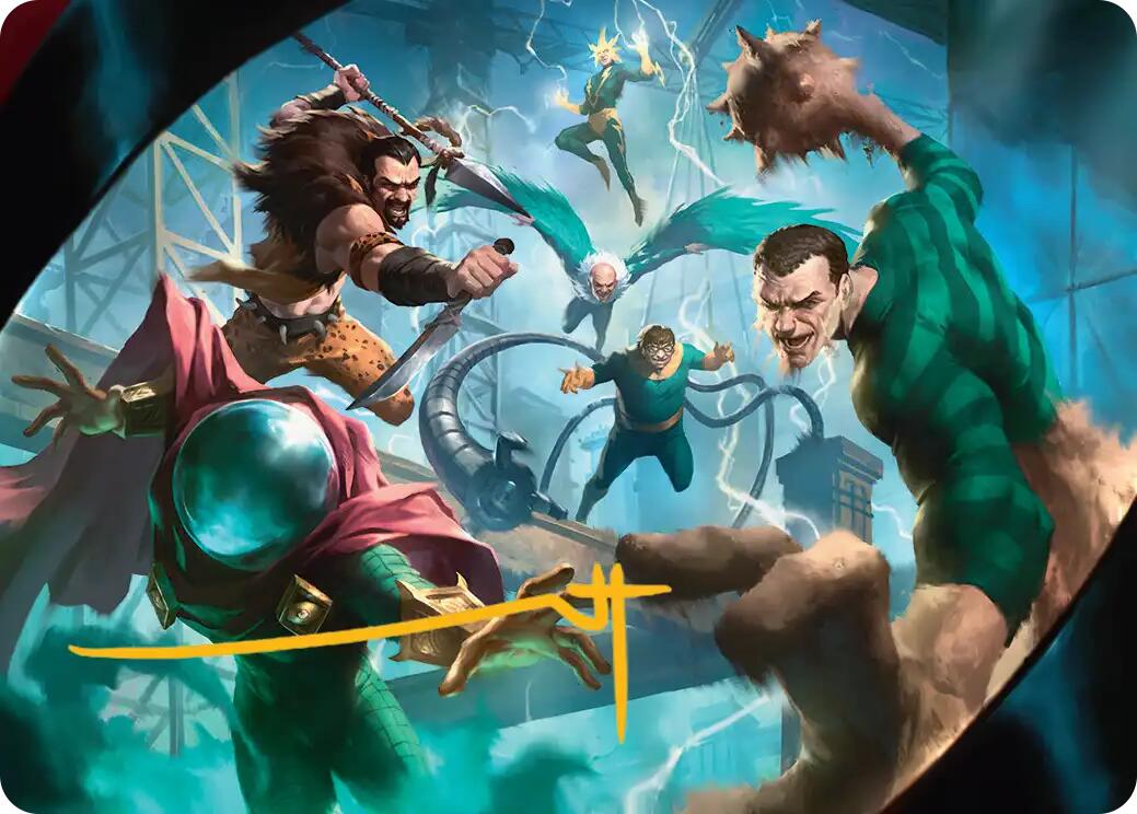 Behold the Sinister Six! Art Card (7/54) (Gold-Stamped Signature) [Marvel's Spider-Man Art Series] MTG Single Magic: The Gathering | Red Claw Gaming
