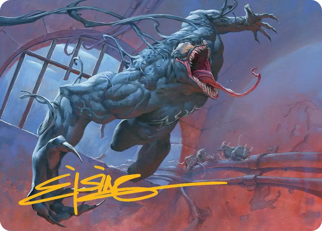 Venom, Evil Unleashed Art Card (Gold-Stamped Signature) [Marvel's Spider-Man Art Series] MTG Single Magic: The Gathering | Red Claw Gaming