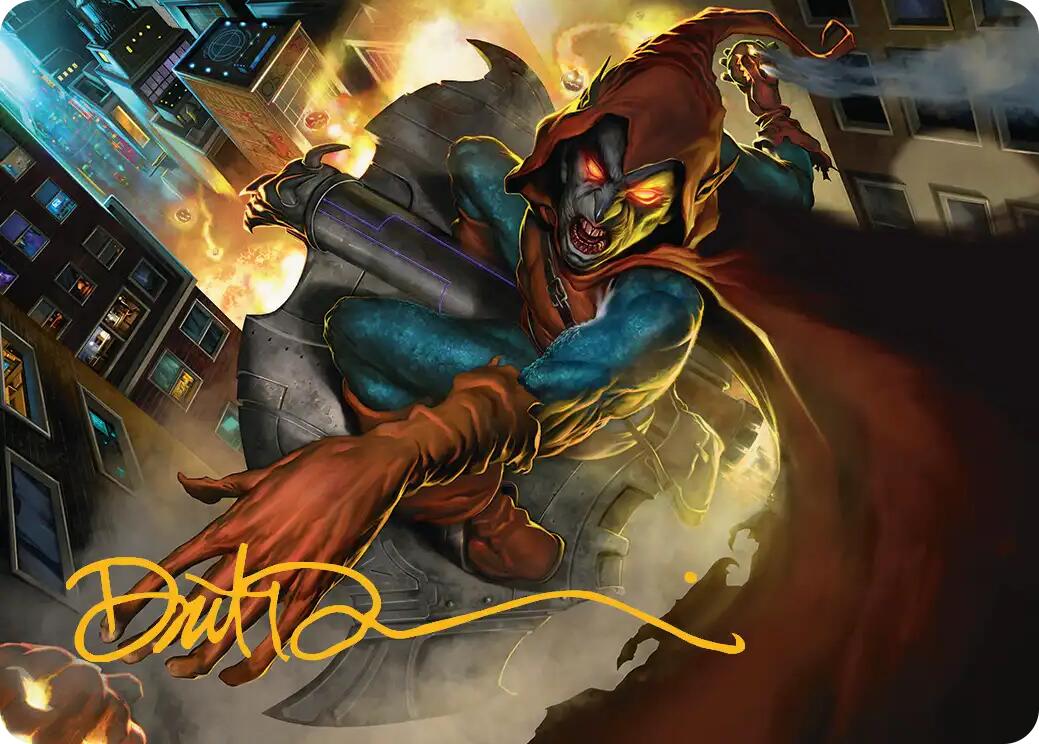 Hobgoblin, Mantled Marauder Art Card (Gold-Stamped Signature) [Marvel's Spider-Man Art Series] MTG Single Magic: The Gathering | Red Claw Gaming