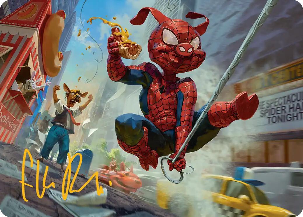 Spider-Ham, Peter Porker Art Card (Gold-Stamped Signature) [Marvel's Spider-Man Art Series] MTG Single Magic: The Gathering | Red Claw Gaming