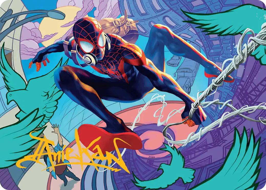 Spider-Man, Brooklyn Visionary Art Card (Gold-Stamped Signature) [Marvel's Spider-Man Art Series] MTG Single Magic: The Gathering | Red Claw Gaming