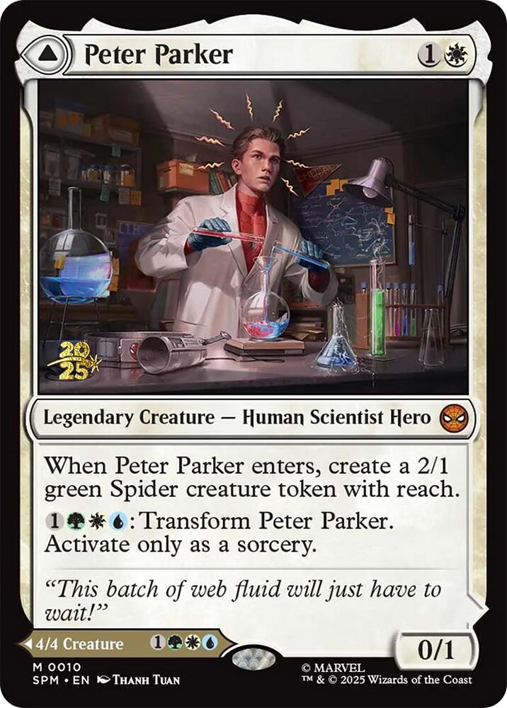 Peter Parker // Amazing Spider-Man [Marvel's Spider-Man Prerelease Promos] MTG Single Magic: The Gathering | Red Claw Gaming