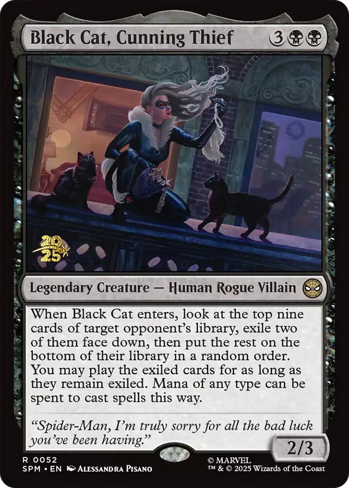 Black Cat, Cunning Thief [Marvel's Spider-Man Prerelease Promos] MTG Single Magic: The Gathering | Red Claw Gaming
