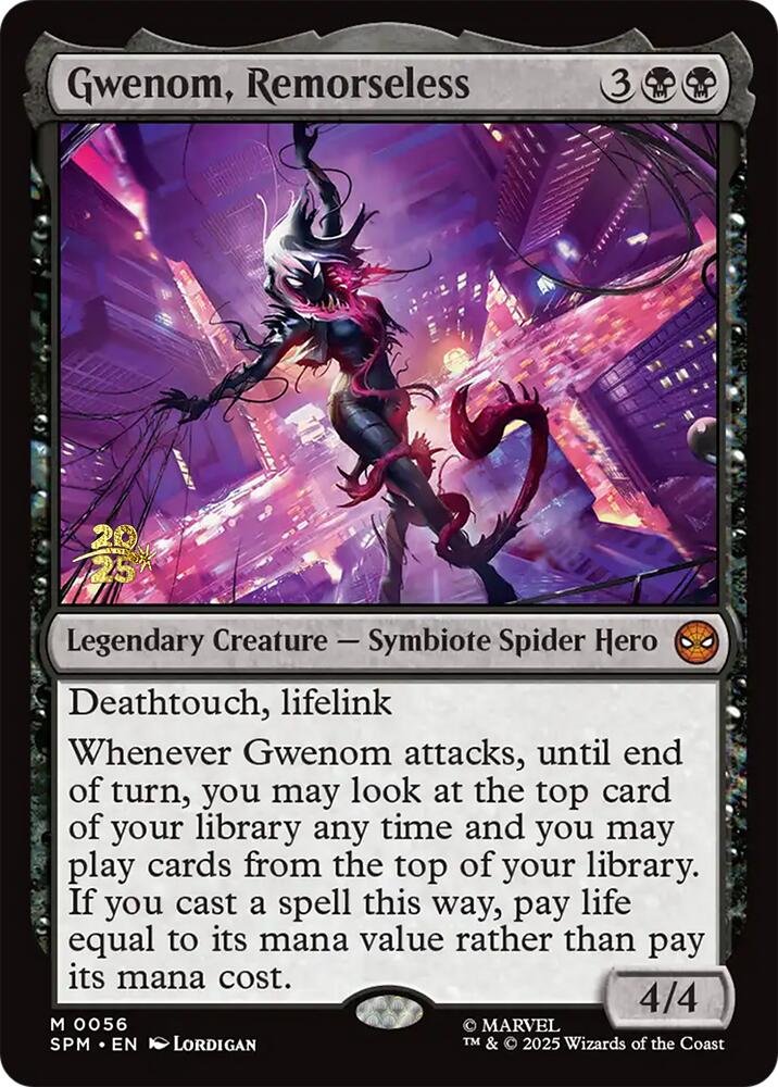 Gwenom, Remorseless [Marvel's Spider-Man Prerelease Promos] MTG Single Magic: The Gathering | Red Claw Gaming