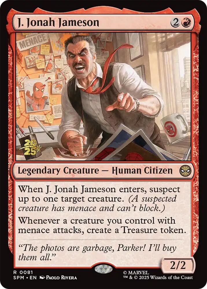 J. Jonah Jameson [Marvel's Spider-Man Prerelease Promos] MTG Single Magic: The Gathering | Red Claw Gaming