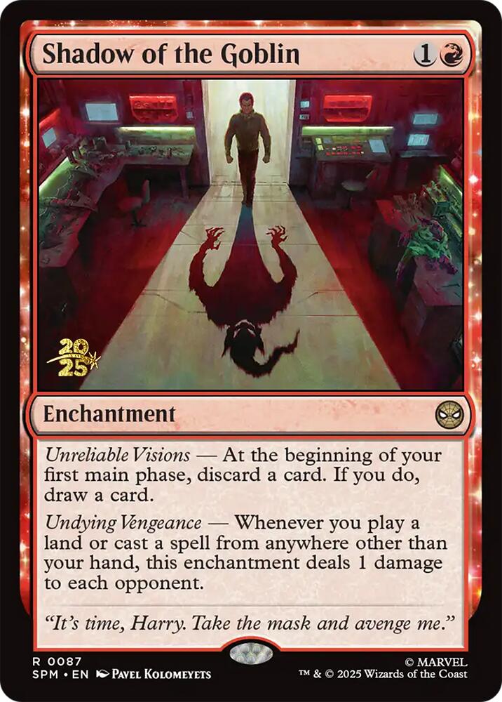 Shadow of the Goblin [Marvel's Spider-Man Prerelease Promos] MTG Single Magic: The Gathering | Red Claw Gaming