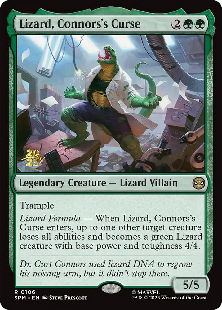 Lizard, Connors's Curse [Marvel's Spider-Man Prerelease Promos] MTG Single Magic: The Gathering | Red Claw Gaming