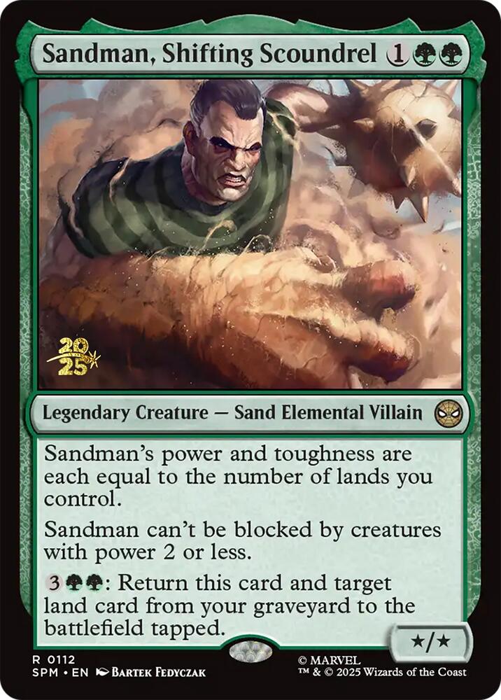 Sandman, Shifting Scoundrel [Marvel's Spider-Man Prerelease Promos] MTG Single Magic: The Gathering | Red Claw Gaming