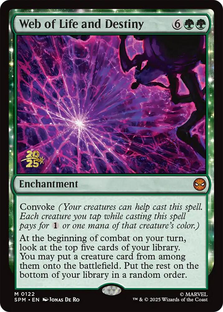 Web of Life and Destiny [Marvel's Spider-Man Prerelease Promos] MTG Single Magic: The Gathering | Red Claw Gaming