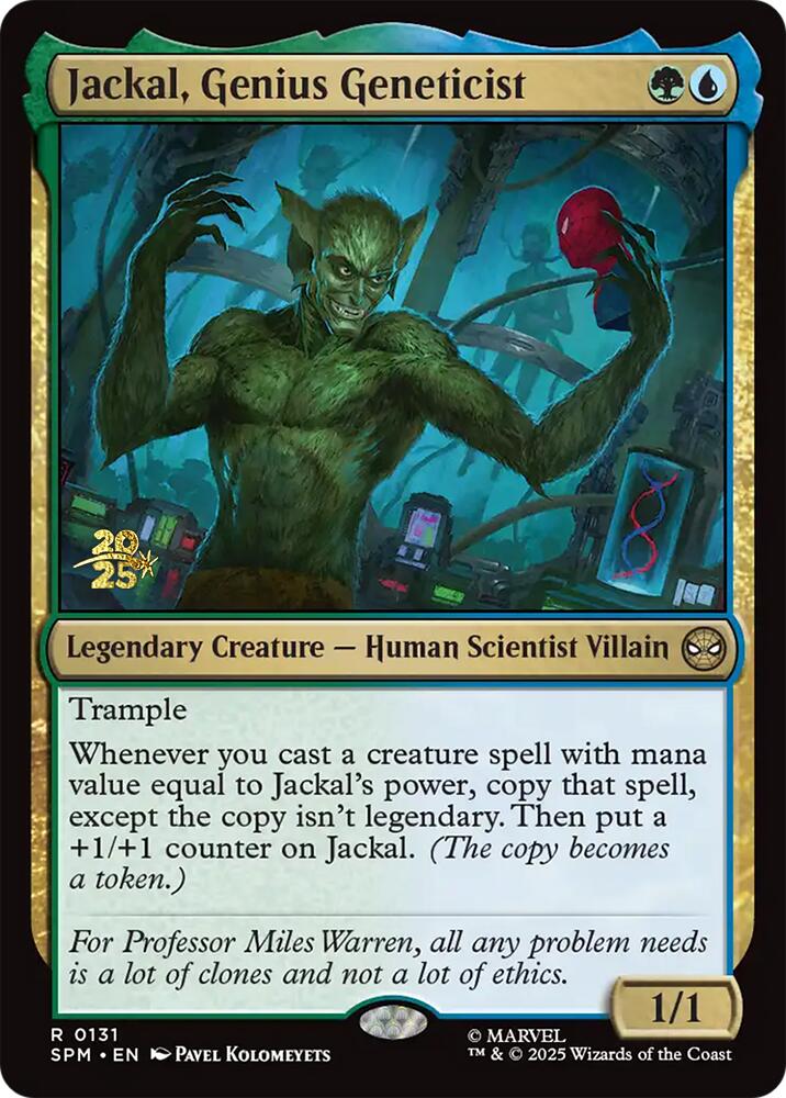 Jackal, Genius Geneticist [Marvel's Spider-Man Prerelease Promos] MTG Single Magic: The Gathering | Red Claw Gaming
