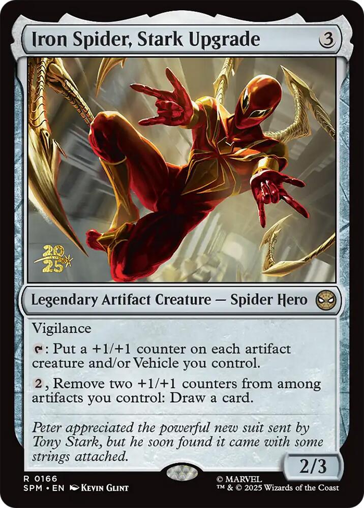 Iron Spider, Stark Upgrade [Marvel's Spider-Man Prerelease Promos] MTG Single Magic: The Gathering | Red Claw Gaming