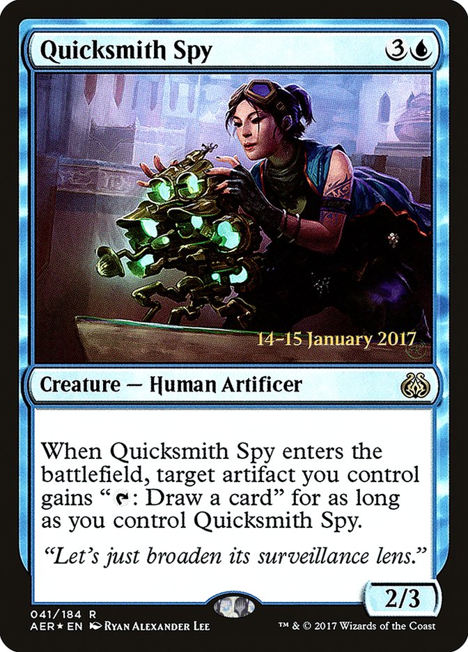 Quicksmith Spy [Aether Revolt Prerelease Promos] MTG Single Magic: The Gathering | Red Claw Gaming