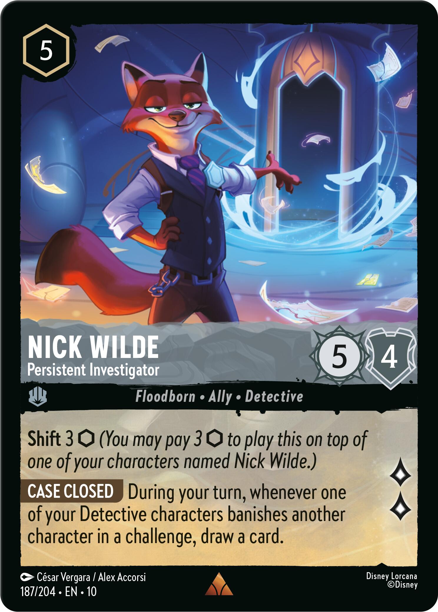 Nick Wilde - Persistent Investigator (187/204) [Whispers in the Well] Lorcana Single Disney | Red Claw Gaming