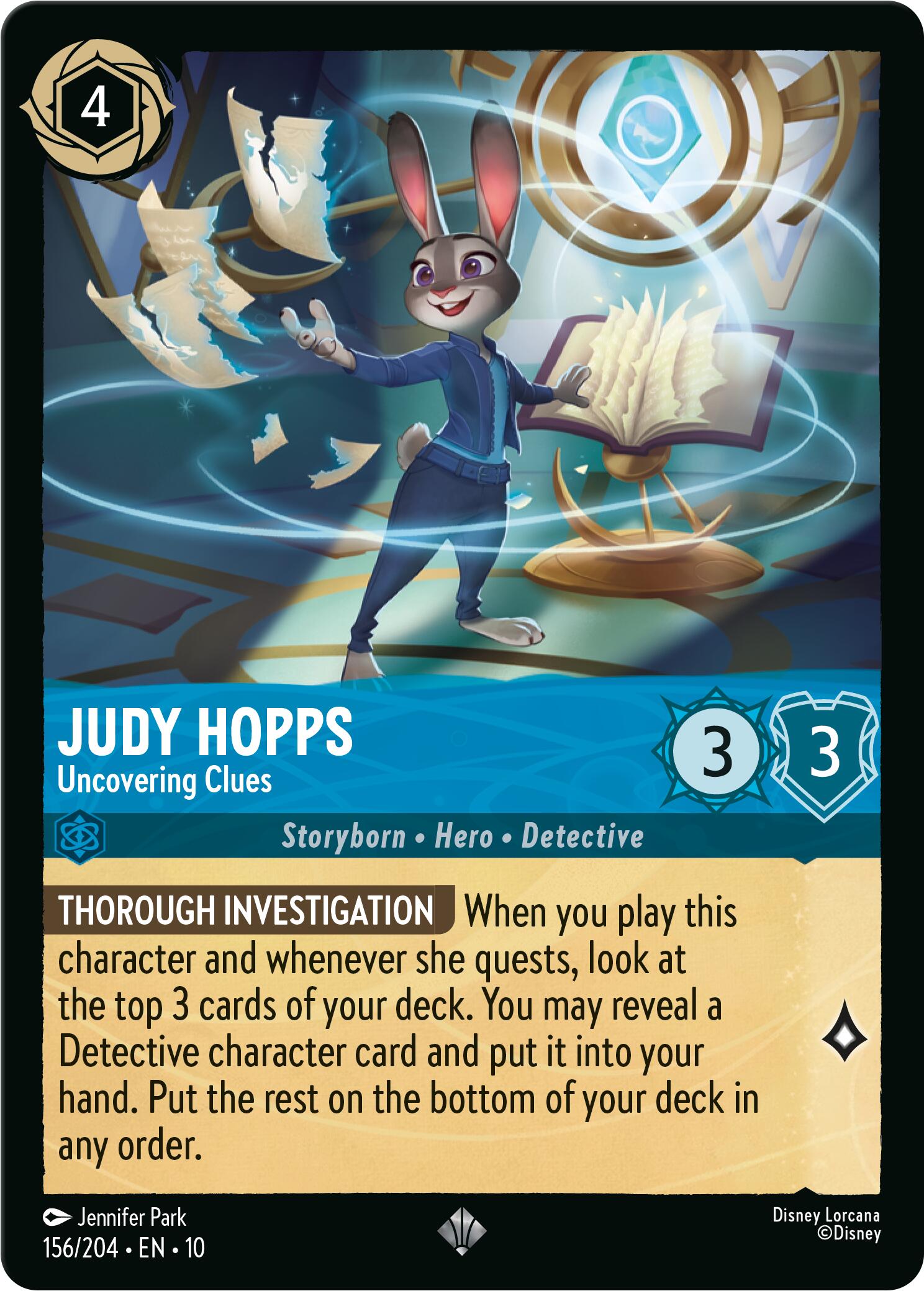 Judy Hopps - Uncovering Clues (156/204) [Whispers in the Well] Lorcana Single Disney | Red Claw Gaming