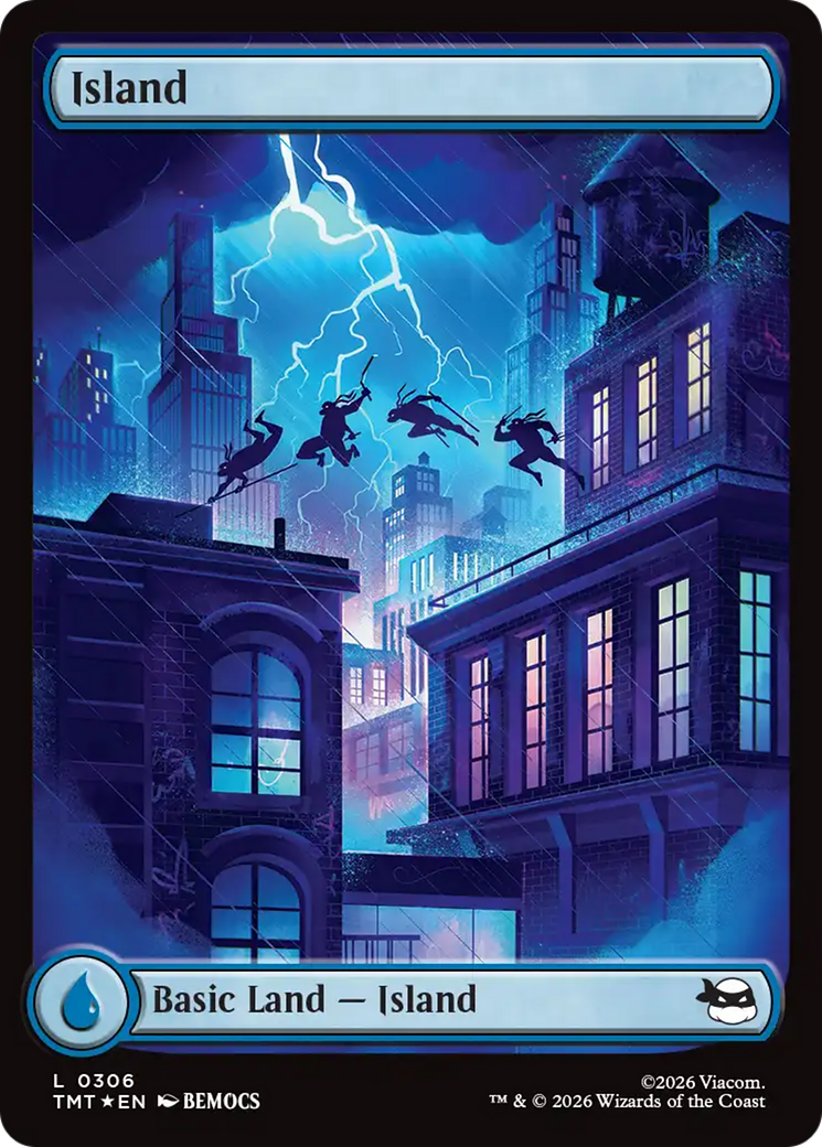 Island (0306) (Surge Foil) [Teenage Mutant Ninja Turtles] MTG Single Magic: The Gathering | Red Claw Gaming