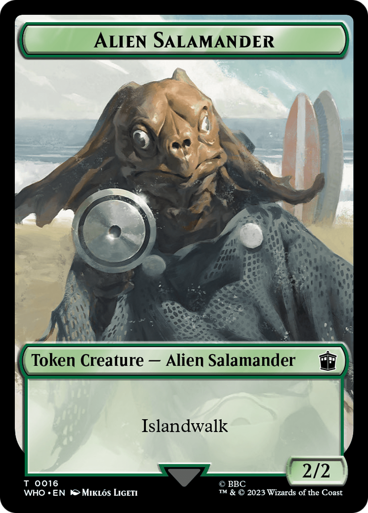 Human (0006) // Alien Salamander Double-Sided Token [Doctor Who Tokens] MTG Single Magic: The Gathering | Red Claw Gaming