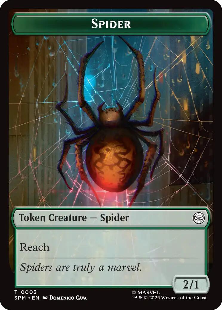 Spider // Treasure Double-Sided Token [Marvel's Spider-Man Tokens] MTG Single Magic: The Gathering | Red Claw Gaming