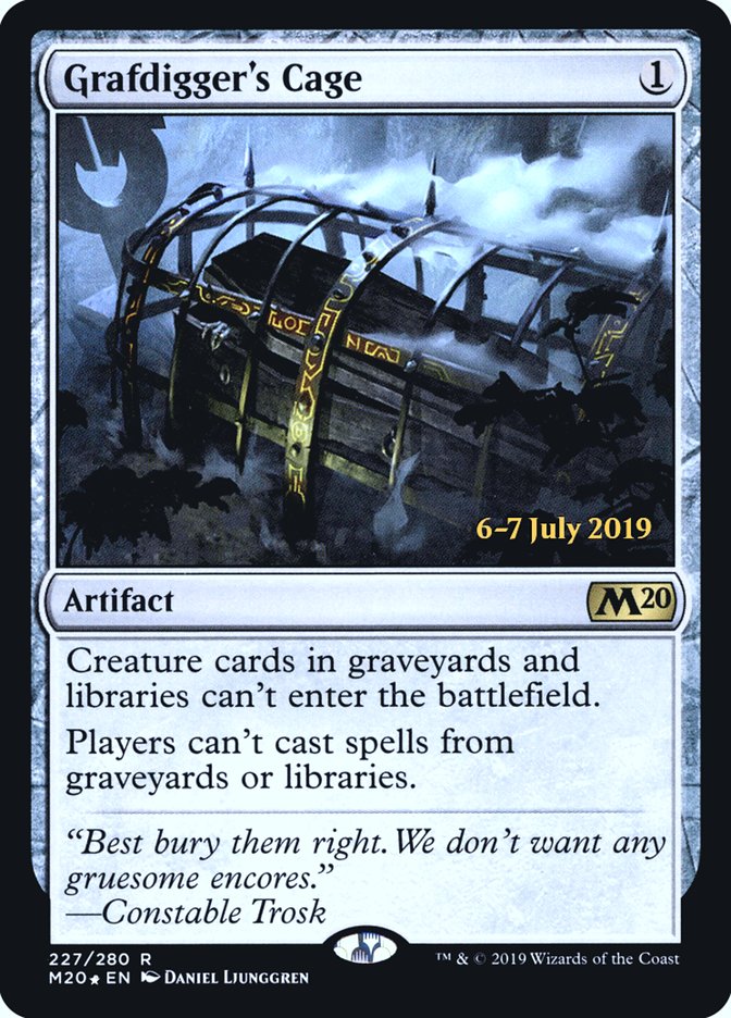 Grafdigger's Cage [Core Set 2020 Prerelease Promos] MTG Single Magic: The Gathering | Red Claw Gaming