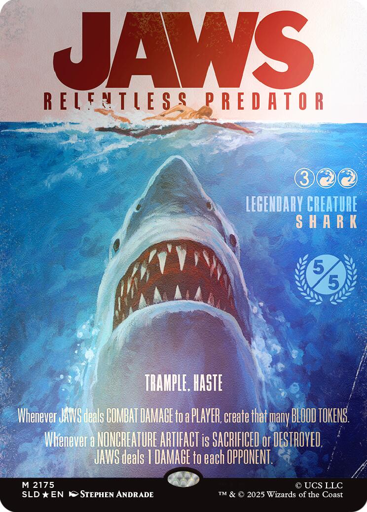 Jaws, Relentless Predator (Rainbow Foil) [Secret Lair Drop Series] MTG Single Magic: The Gathering | Red Claw Gaming