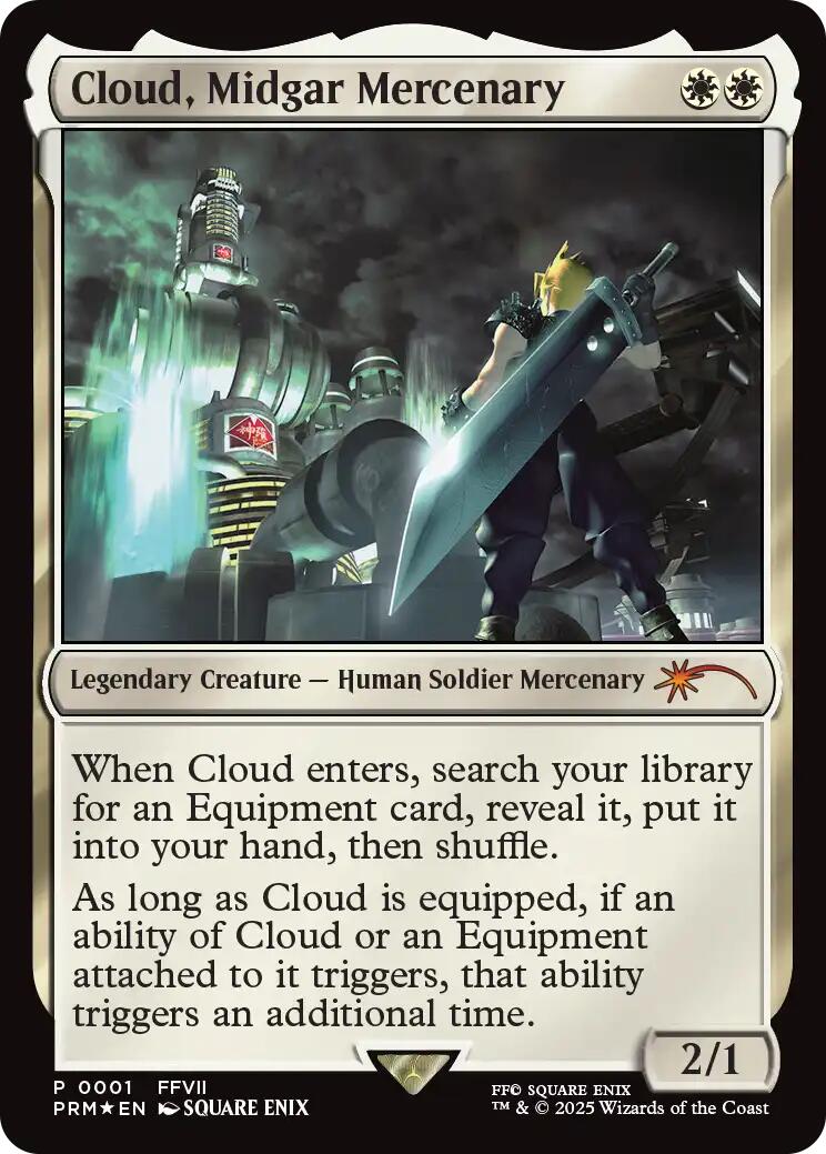 Cloud, Midgar Mercenary (Borderless) [Pro Tour Promos] MTG Single Magic: The Gathering | Red Claw Gaming