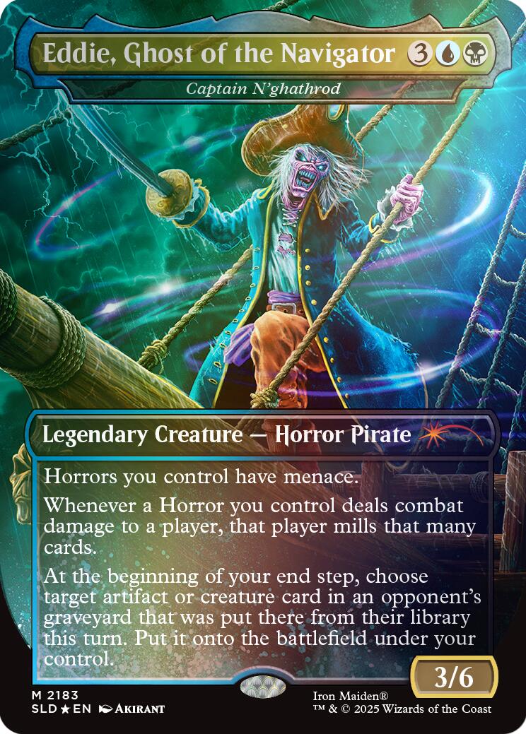 Eddie, Ghost of the Navigator - Captain N'ghathrod (Rainbow Foil) [Secret Lair Drop Series] MTG Single Magic: The Gathering | Red Claw Gaming
