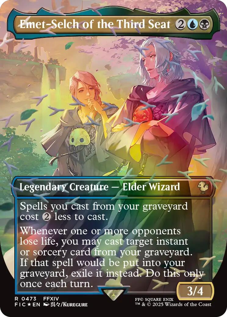 Emet-Selch of the Third Seat (Borderless) (Chocobo Track Foil) [FINAL FANTASY Commander] MTG Single Magic: The Gathering | Red Claw Gaming