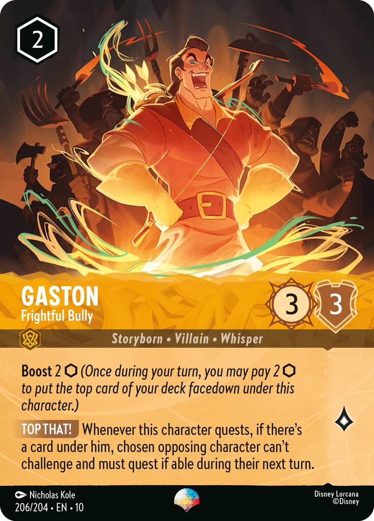Gaston - Frightful Bully (Epic) (206/204) [Whispers in the Well] Lorcana Single Disney | Red Claw Gaming