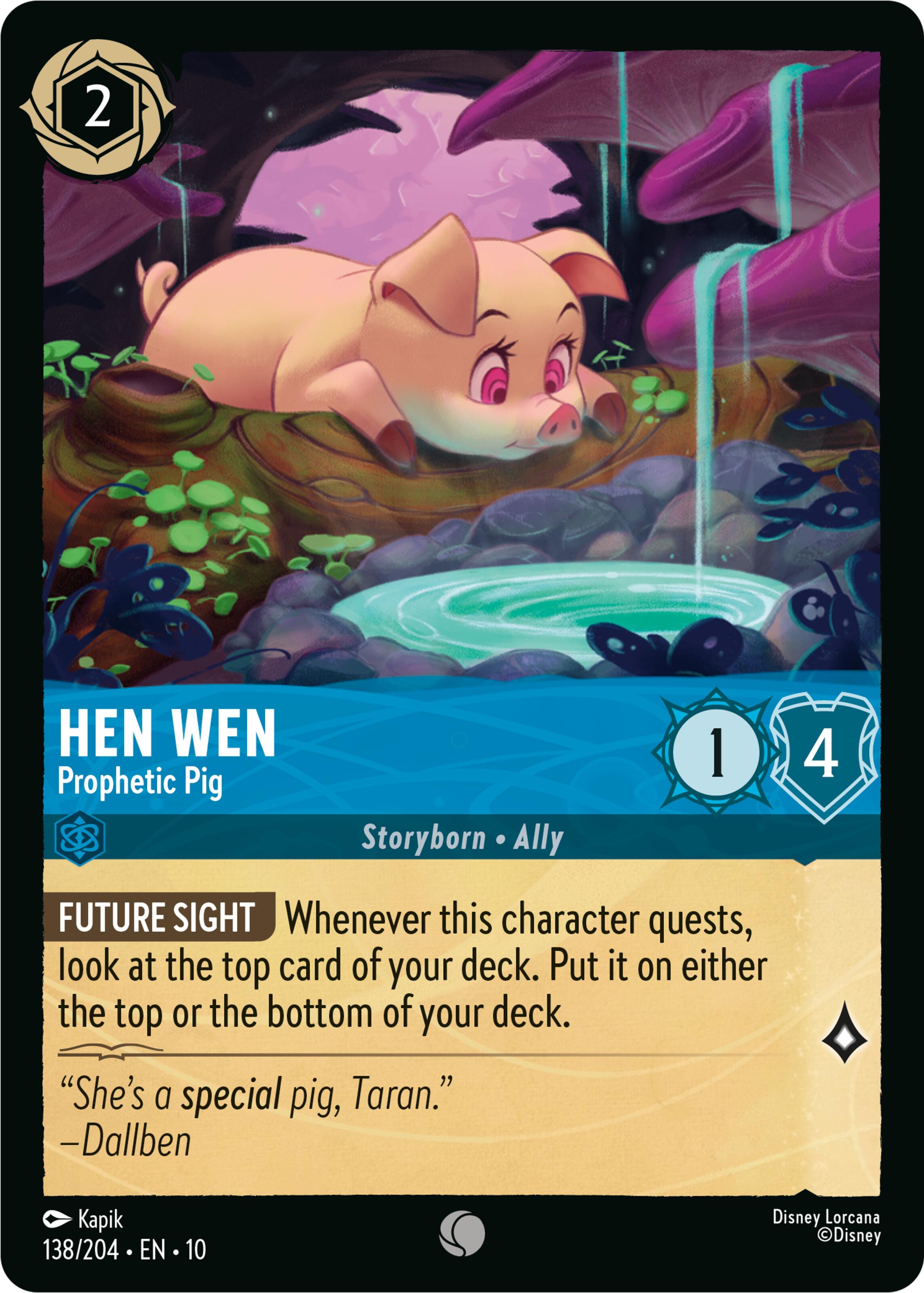 Hen Wen - Prophetic Pig (138/204) [Whispers in the Well] Lorcana Single Disney | Red Claw Gaming