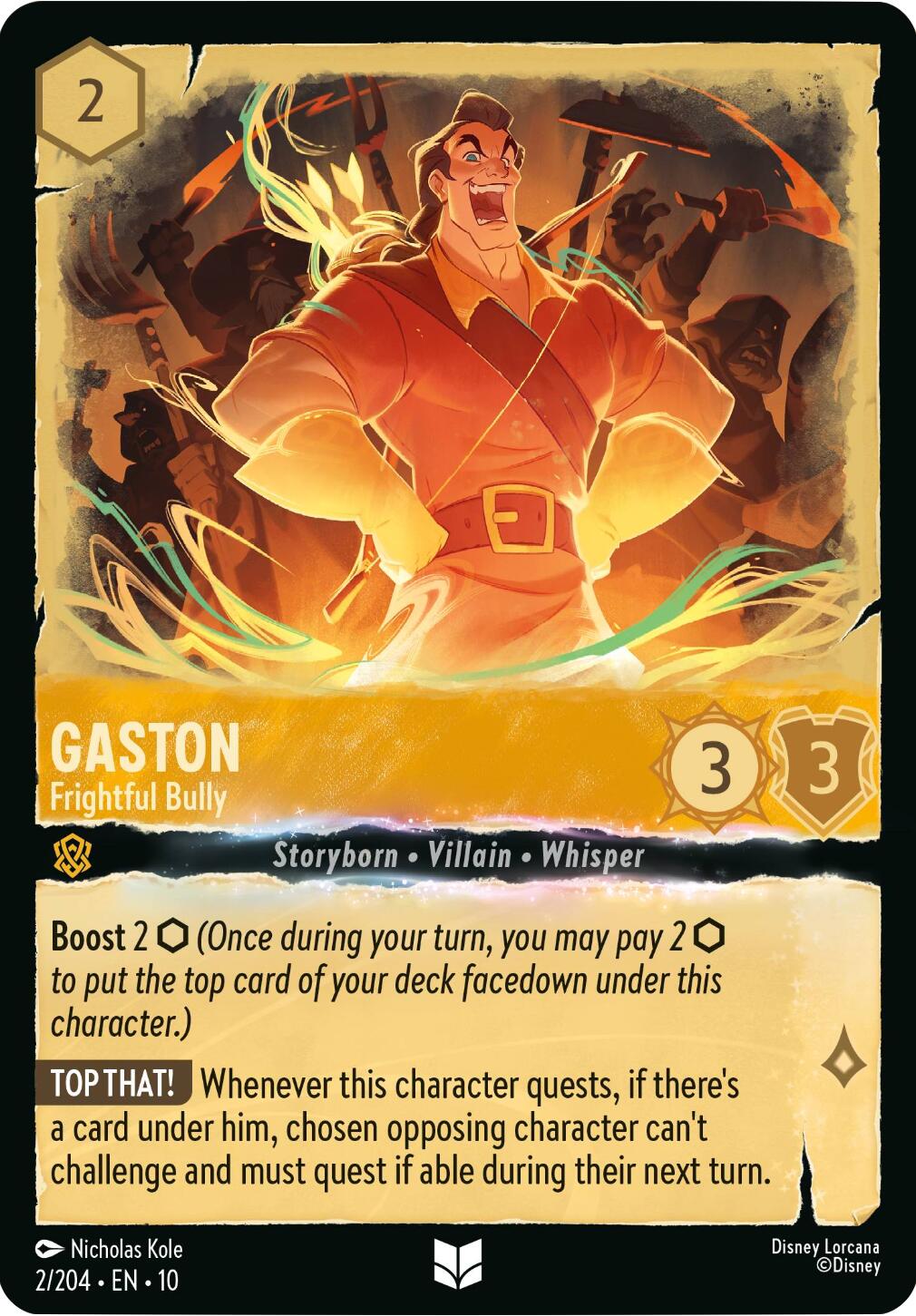 Gaston - Frightful Bully (2/204) [Whispers in the Well] Lorcana Single Disney | Red Claw Gaming