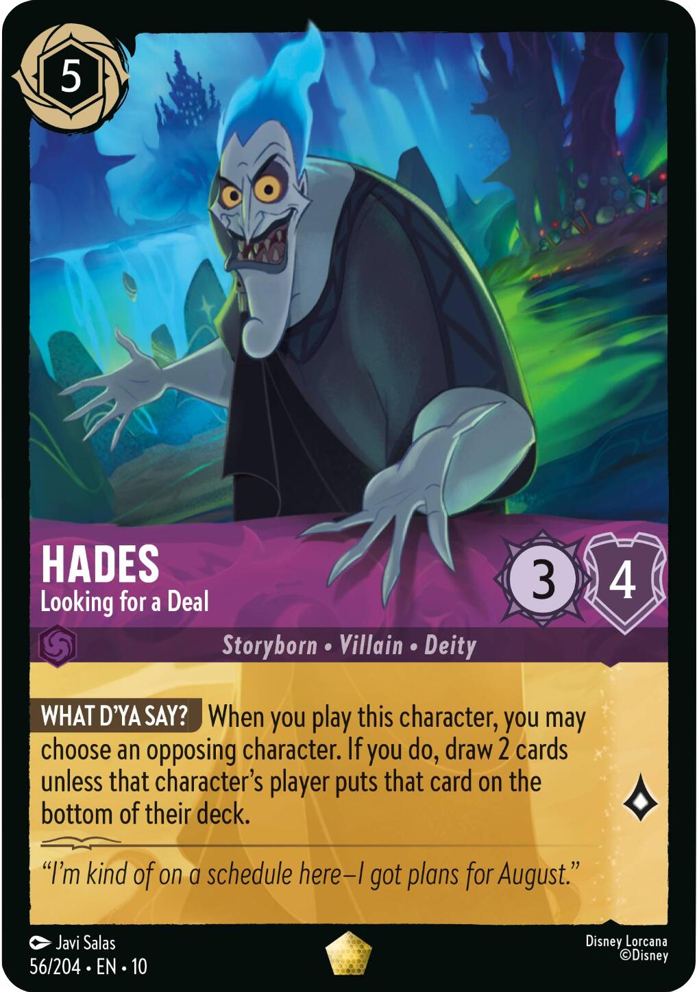 Hades - Looking for a Deal (56/204) [Whispers in the Well] Lorcana Single Disney | Red Claw Gaming