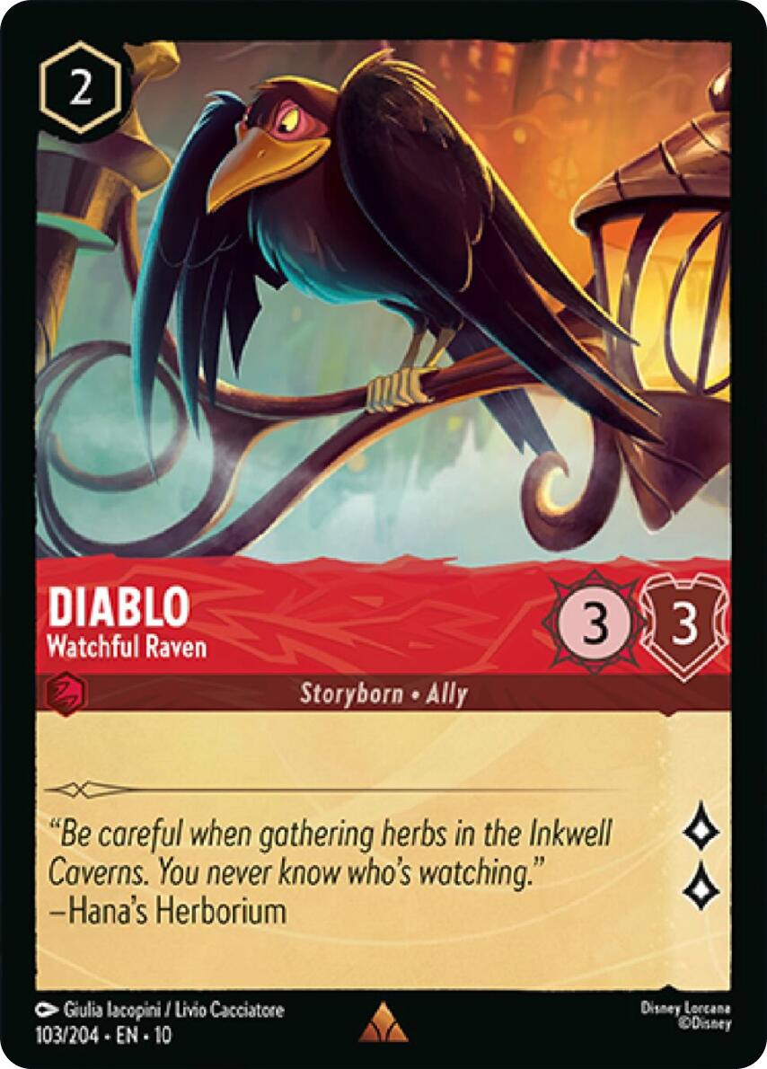 Diablo - Watchful Raven (103/204) [Whispers in the Well] Lorcana Single Disney | Red Claw Gaming