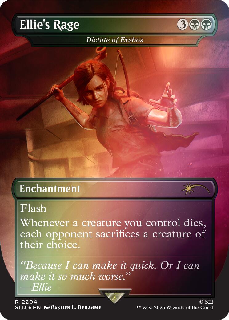 Ellie's Rage - Dictate of Erebos (Rainbow Foil) [Secret Lair Drop Series] MTG Single Magic: The Gathering | Red Claw Gaming