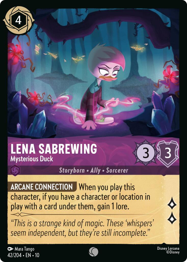 Lena Sabrewing - Mysterious Duck (42/204) [Whispers in the Well] Lorcana Single Disney | Red Claw Gaming