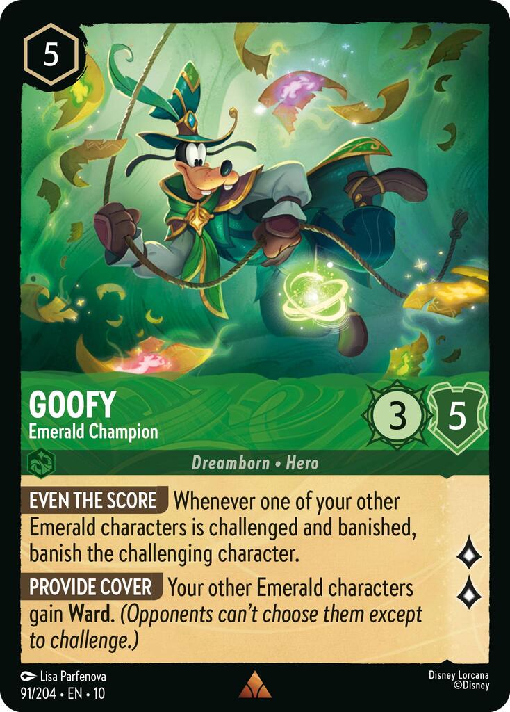 Goofy - Emerald Champion (91/204) [Whispers in the Well] Lorcana Single Disney | Red Claw Gaming