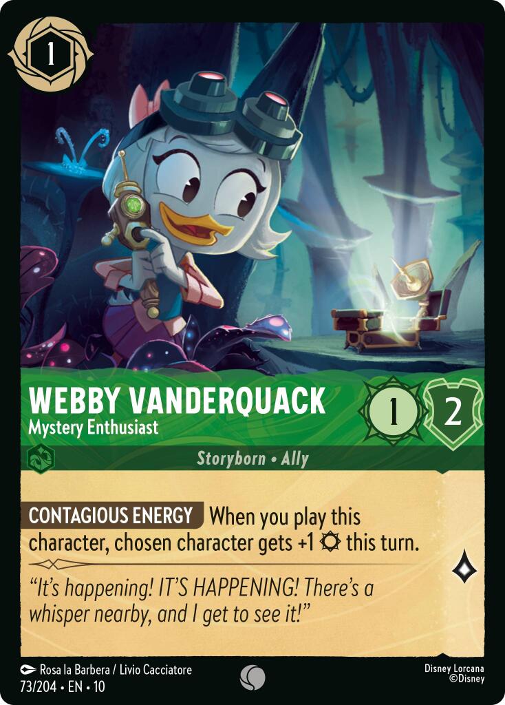 Webby Vanderquack - Mystery Enthusiast (73/204) [Whispers in the Well] Lorcana Single Disney | Red Claw Gaming