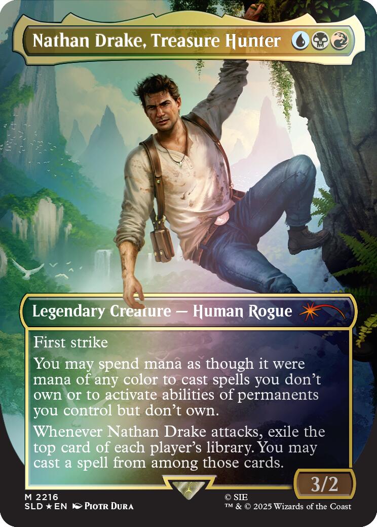 Nathan Drake, Treasure Hunter (Rainbow Foil) [Secret Lair Drop Series] MTG Single Magic: The Gathering | Red Claw Gaming