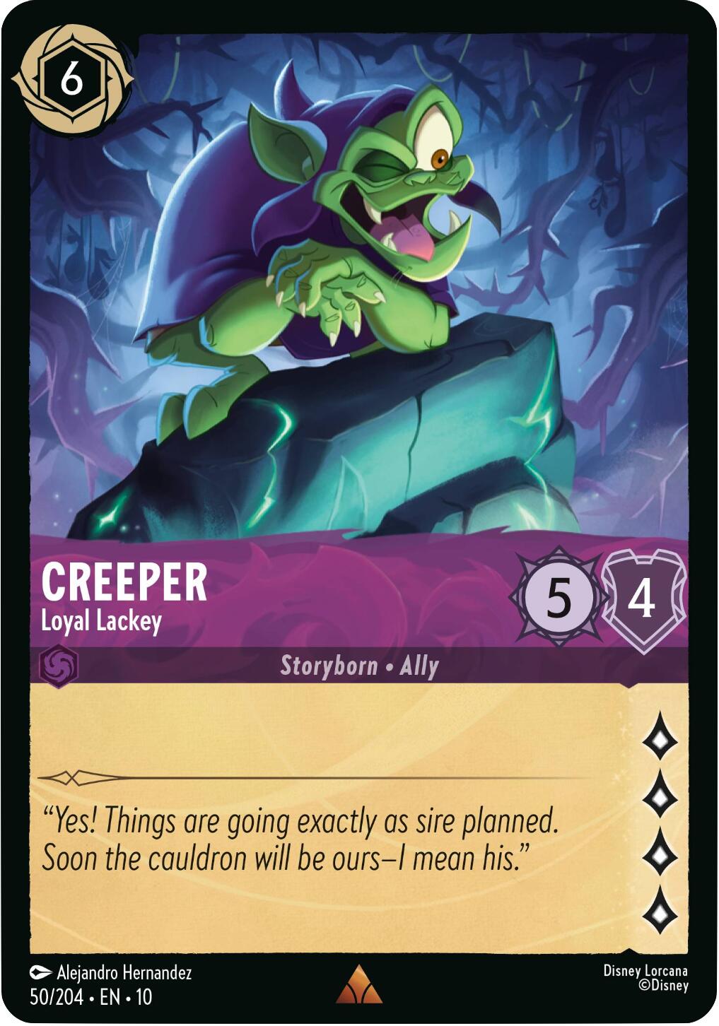 Creeper - Loyal Lackey (50/204) [Whispers in the Well] Lorcana Single Disney | Red Claw Gaming