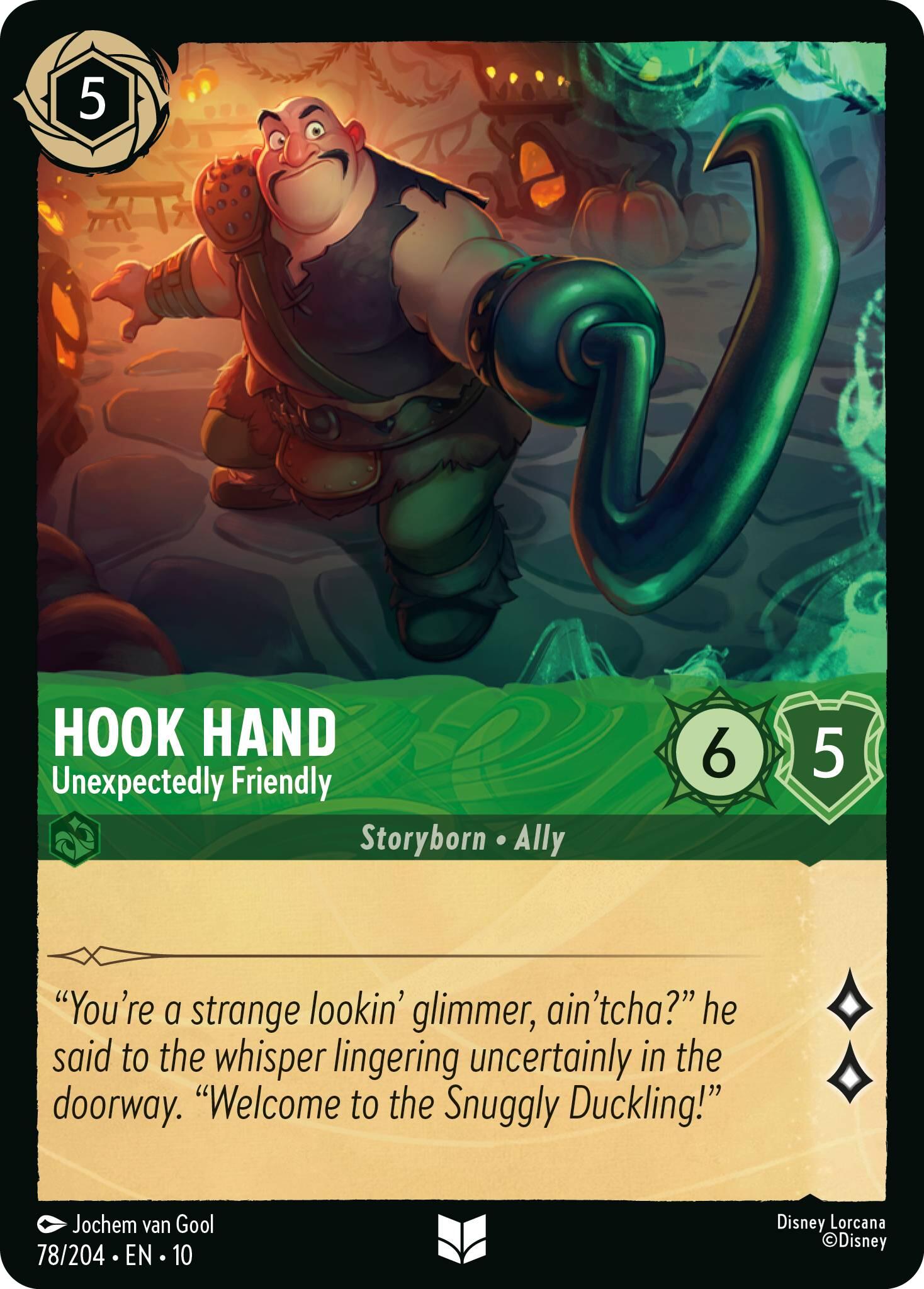 Hook Hand - Unexpectedly Friendly (78/204) [Whispers in the Well] Lorcana Single Disney | Red Claw Gaming