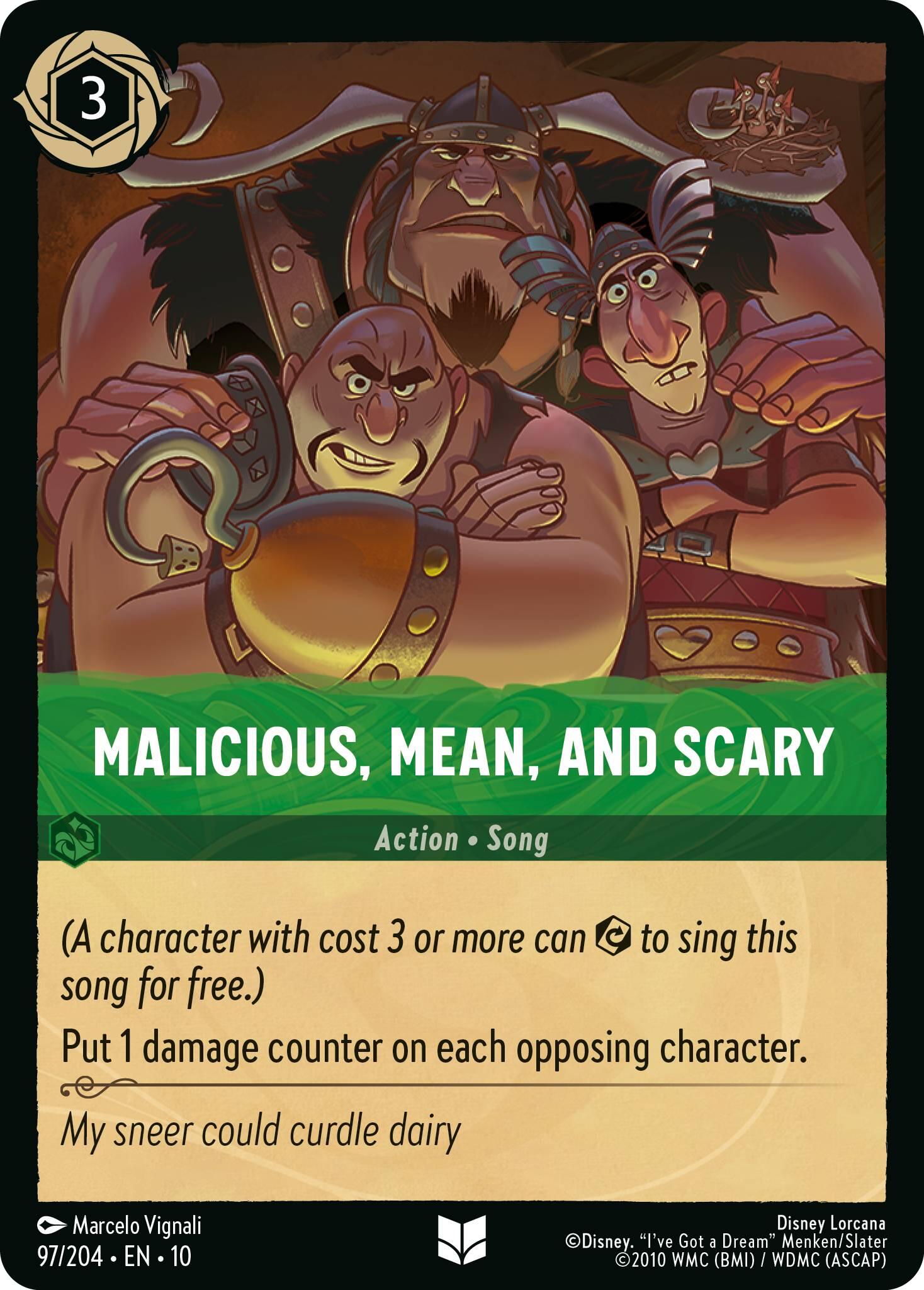 Malicious, Mean, and Scary (97/204) [Whispers in the Well] Lorcana Single Disney | Red Claw Gaming