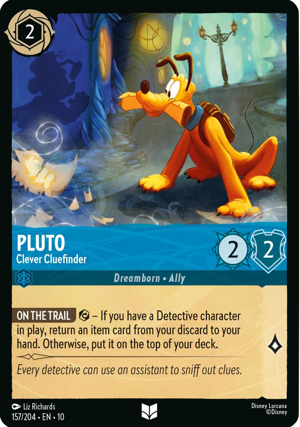 Pluto - Clever Cluefinder (157/204) [Whispers in the Well] Lorcana Single Disney | Red Claw Gaming