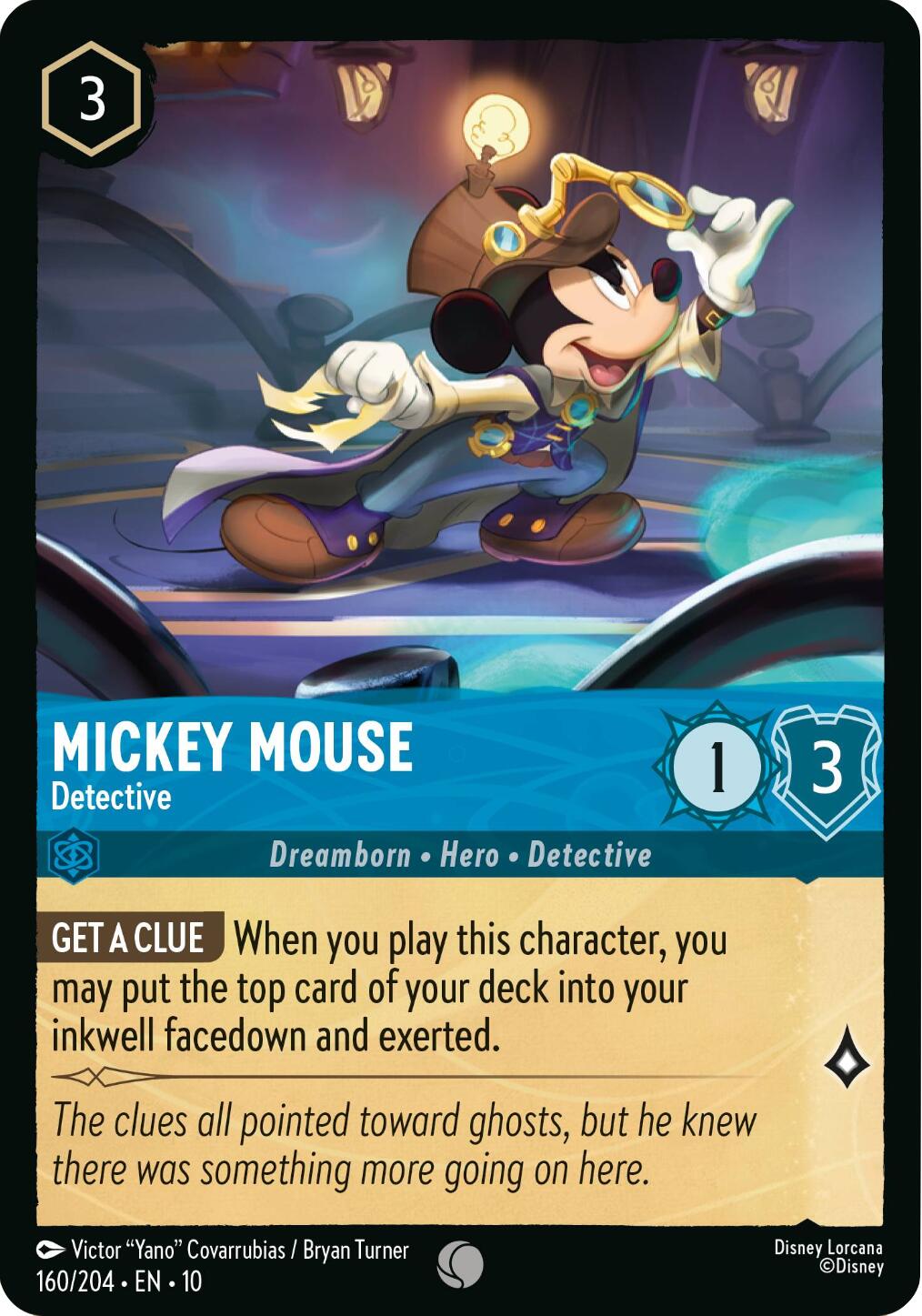 Mickey Mouse - Detective (160/204) [Whispers in the Well] Lorcana Single Disney | Red Claw Gaming