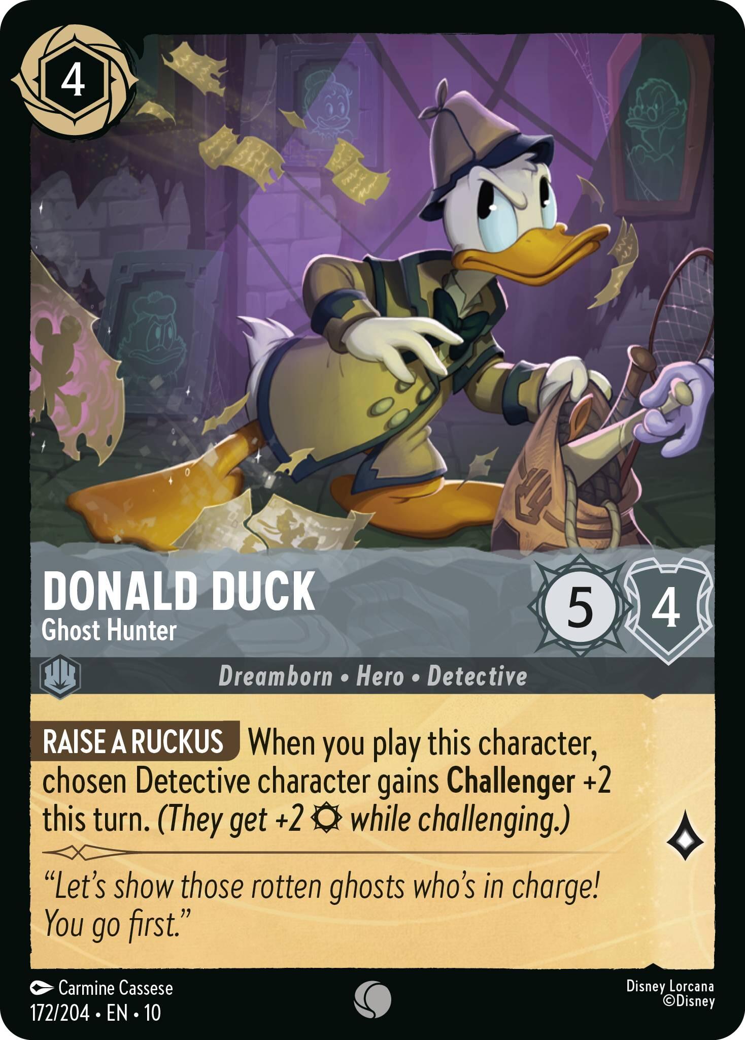 Donald Duck - Ghost Hunter (172/204) [Whispers in the Well] Lorcana Single Disney | Red Claw Gaming